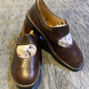 Finn Comfort Shoes Mary Janes Made in Germany Brown Soft Leather Womens Size 7.5